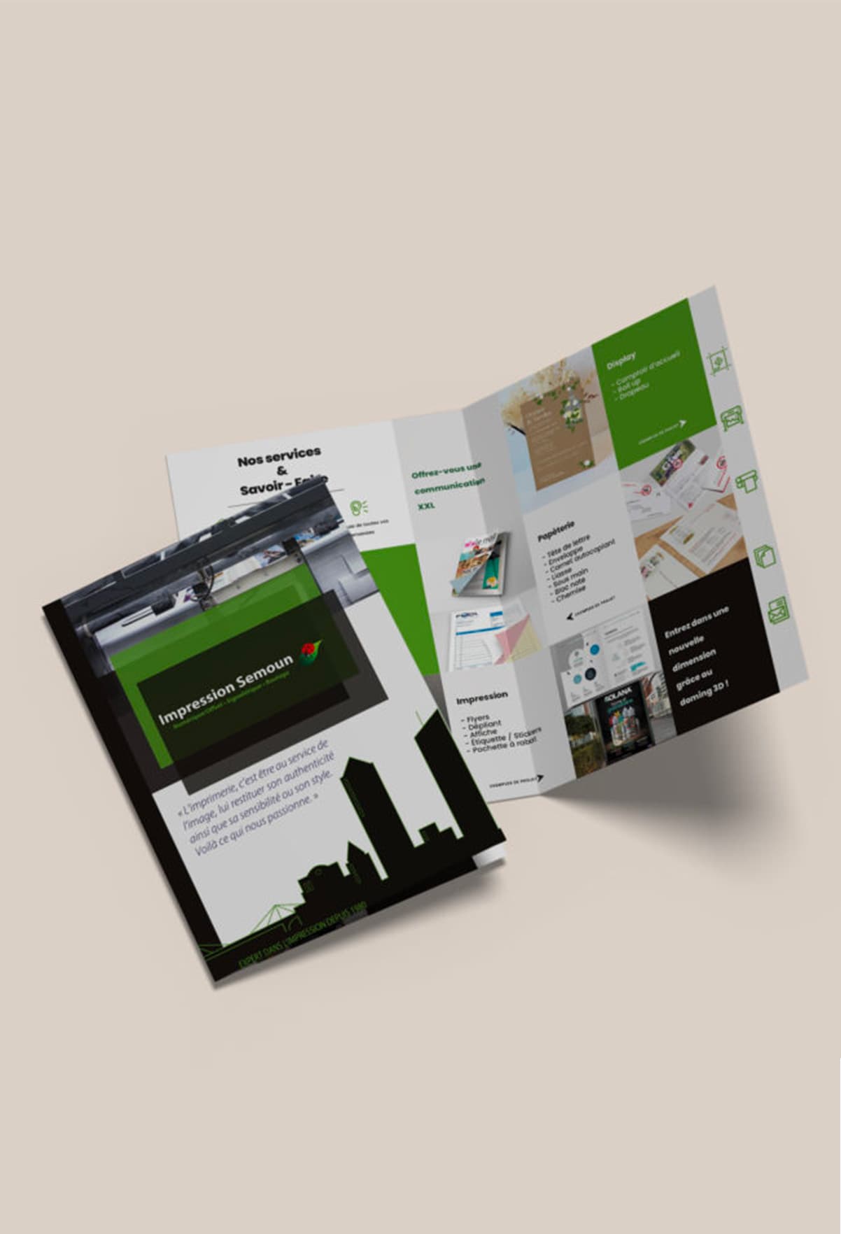 Brochure imprimée par Impression Semoun