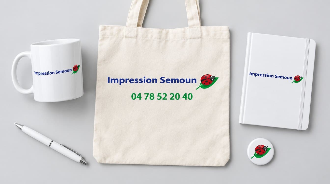 Objets publicitaires imprimés par Impression Semoun à Villeurbanne