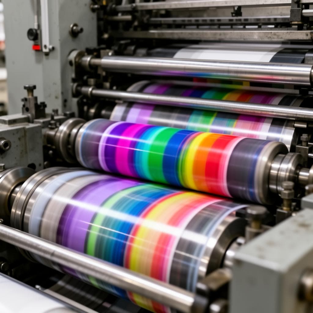 Presse offset impression couleurs CMJN